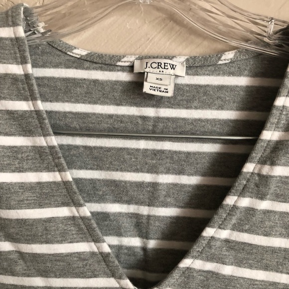 J.Crew Factory Gray White Striped Striped Shirt - Picture 4 of 8